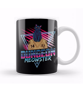 Dungeon Meowster Tabletop Gamer Kupa Bardak Porselen