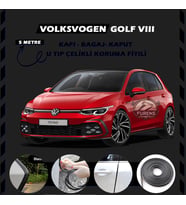 Volksvogen Golf 8 Oto Araç Kapı Koruma Fitili 5metre Parlak Siyah Renk