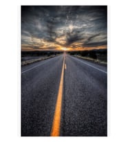 Gün Batımına Giden Uzun Yol Tablo Ahşap Poster Dekoratif