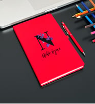Kişiye Özel Baş Harf Tasarım Defter Kalem (Kırmızı)