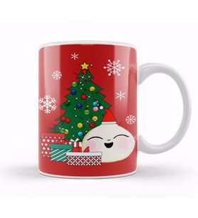 Happy Bao Bun Around The Christmas Tree Kupa Bardak Porselen