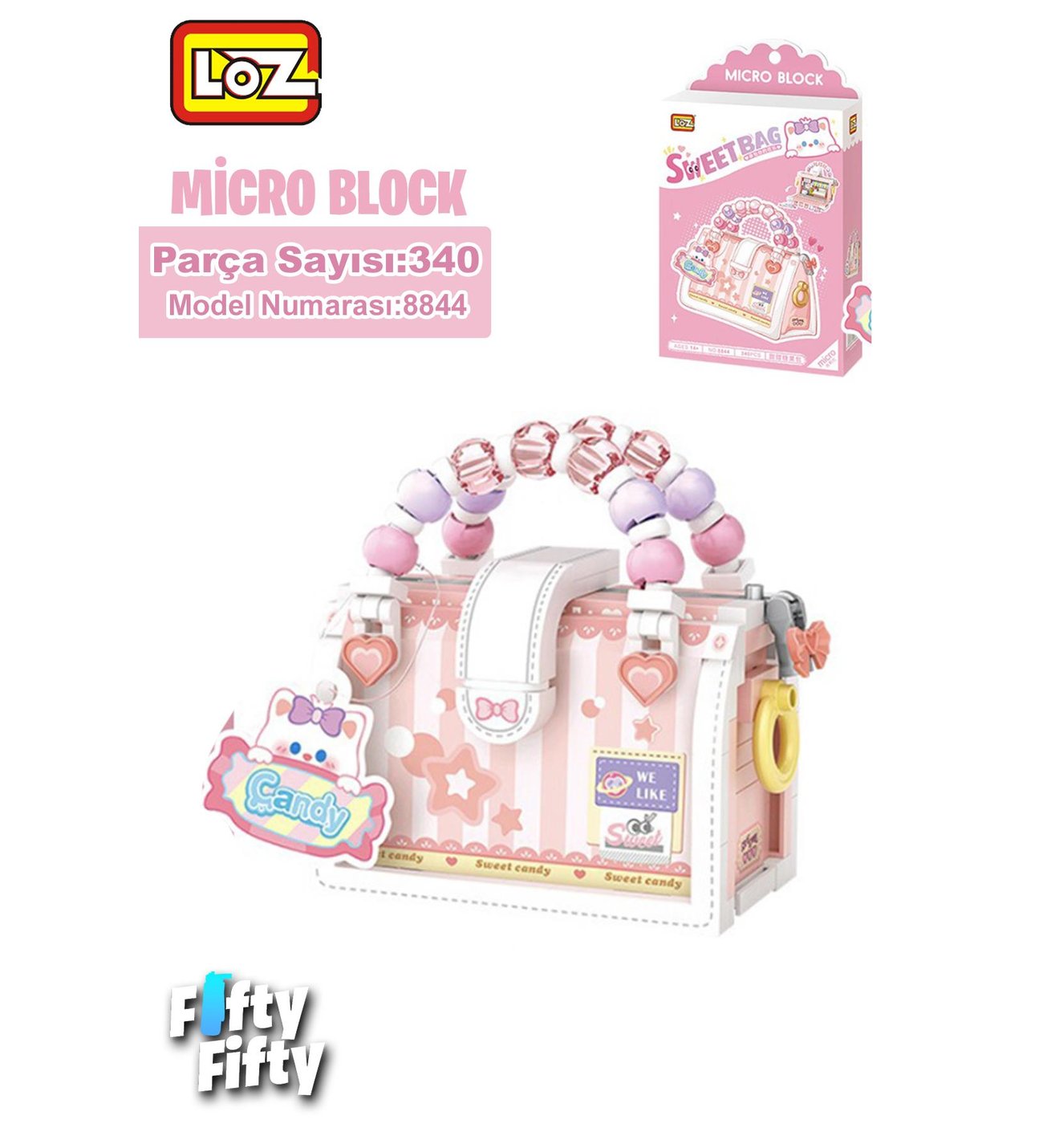 Loz Micro Block Sweet Bag Serisi Boncuklu Çanta 340 Parça Oyuncak