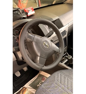 Dikmeli Direksiyon Kılıfı Opel Uyumlu Astra H Kasa Soft Siyah Gri İpli