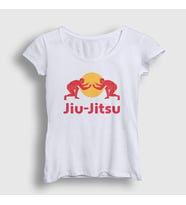 Presmono Kadın Beyaz Jiu Jitsu Masters Güreş Mma Ufc T-Shirt 532691tt (Beyaz)