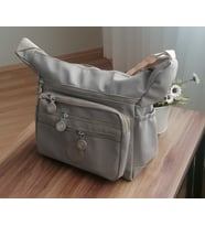 Unisex Krem Çok Bölmeli Omuz Çantası