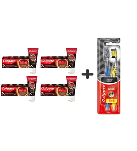 Colgate Optic White Kahve Çay  Kullanan Diş Macun 125ML 4Ad Zig Zag Charcoal 1+1 Orta Diş Fırça