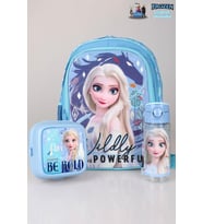 DEKOMUS LİSANSLI "MAVİ KARLAR ÜLKESİ ELSA FROZEN KOLEKSİYONU "OKUL ÇANTASI,BESLENME KABI VE 500 ML TRITAN MATARA OKUL/KIRTASİYE SETİ (Mor)