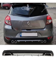 Renault Clio 3 HB Gri Difüzör Çiftli Kare Egzoz Görünümlü D Tip Difizör