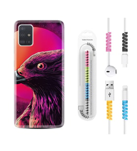 Samsung a71 A72 A73 A7 A9 2018 C7 C9 Kılıf Kablo Koruma Spiral Silikon Red Eagle 1752