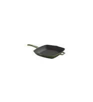 Lava Döküm Kare Izgara Tava Döküm Demir Metal Saplı 26x26 Yeşil