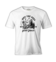 Viking Warrior Axe and Helmet Beyaz Erkek Tshirt