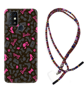 INFINIX Hot 8 9 10 11S Hot 10 Play 10T Kılıf Boyun Asklı Rasta Silikon Barbie and Shoes 1413