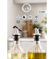 Selen Concept Akıllı Basmalı Yağdanlık Tıpası 2'li Set - Sızdırmaz Damlatmaz Universal Şişe Ağzı