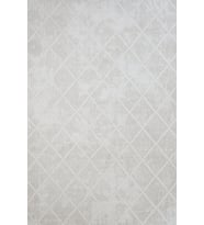 Outlet - Gri Beyaz Baklava Desenli Modern Kaymaz Taban Makinede Yıkanabilir Salon Halısı Dijital Baskı