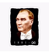 Mustafa Kemal Atatürk Renkli Araba Oto Sticker Yapıştırması 18CM