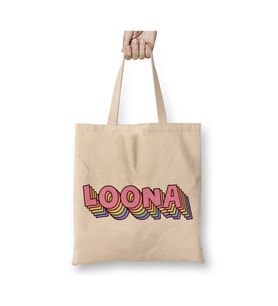 Kpop Girlgroup Loona Orbit Fandom Logo Beyaz Bez Çanta Uzun Saplı Alışveriş Çantası Plaj Çantası