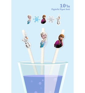 Frozen Karlar Ülkesi Temalı 10'lu Figürlü Pipet Seti