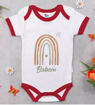 BK Kids Babam Tasarımlı Kırmızı Bebek Body Zıbın-1