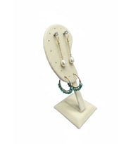 Süet Kumaş Krem Renk 15/5cm Ayaklı Küpe Sergileme Dekoru