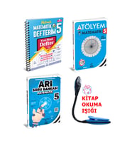 Arı Yayıncılık 5 Sınıf Matematik Defter + Atölye + Beceri Temelli Sorularla Tam Set +Kitap Okuma Işığı Hediye (Çok Renkli)