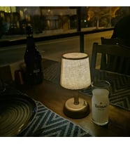 RİOLİGHT RETRO,RUSTİK,VİNTAGE LEDLİ PİLLİ ABAJUR GECE LAMBASI (Eskitme Altın)