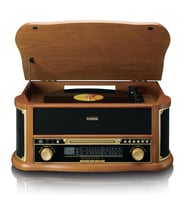 Lenco Classic Phono TCD-2571 Retro Pikap Bluetooth USB DAB+/FM Radyo CD Kaset AHŞAP Plak Çalar (KAHVE)