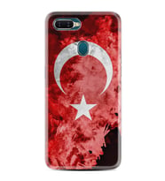 Oppo A5S A15 A16 A54 A55 A73 A74 Kılıf Desemli Silikon Şanlı Türk Bayrağı 1315