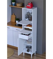Eliusta Solaira 45 cm Genişlik Kapaklı Mutfak Dolabı 3 Kapaklı, Çekmeceli Çok Amaçlı Mutfak/Banyo Dolabı (Beyaz)