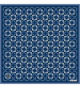 Geometrik Desen Black Seri Twill Eşarp Eşarp Askısı ile Birlikte 90x90 cm SAX-90