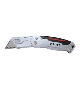 VIP-TEC VT875157 Profesyonel 2 Kademeli Katlanır Metal Maket Bıçağı (Gri)