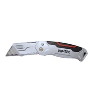 VIP-TEC VT875157 Profesyonel 2 Kademeli Katlanır Metal Maket Bıçağı (Gri)
