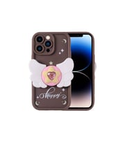 Apple iPhone 14 Pro Uyumlu Kılıf Kamera Korumalı Figür Tasarımlı Zore Kapya Kapak (Koyu Kahve)