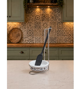 Kepçelik Kaşıklık - Seramik Kepçelik Ceramic Desen GÜMÜŞ