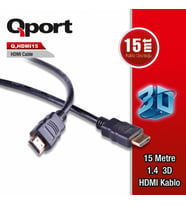 QPORT Q-HDMI15 15metre HDMI Görüntü Kablosu 3D Gold 1.4v