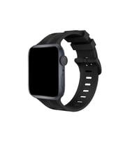 Apple Watch 38mm Kr408 Çizgili Silikon Kordon - Siyah