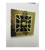 Eha Lazer Kare Duvar Saati Geçmeli Model 49x49 Cm Duvar Saati (Gold)
