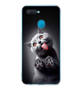 PrintiFy Oppo A5S  ile Uyumlu 1mm Slim Fit Kedi 2 050c Baskılı Şeffaf  Kılıf