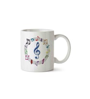 Müzik Notalar 2 Porselen Kupa Bardak