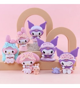 6/Takım Stilleri Kawaii Sanrio Anime Figürü Cinnamoroll Doll Bebek Çilek Aksiyon Figürleri
