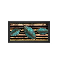 Renkli Yapraklar Soyut Motifli Kanvas Tablo 50 x 70 cm Siyah Çerçeve