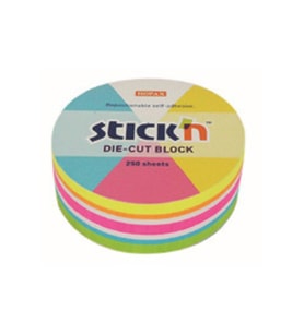 Gıpta Stıckn 67x67 Neon Yuvarlak Yapışkanlı Not Blok 250 Yaprak
