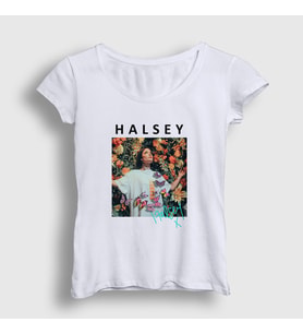 Presmono Kadın Beyaz Poster Love And Power Halsey T-Shirt 461129tt (Beyaz)
