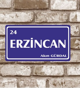 Dekoratif Metal Plaka Erzincan 24 Retro Poster (29x15)