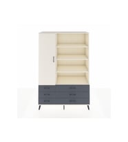 Hyperion Dolap 8 Raflı 6 Çekmeceli Tek Kapaklı  132x44x195 Aytaşı-Aytaşı/Antrasit