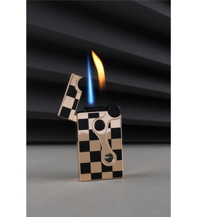 Silvio Monetti Çakmak Alevli Ve Güçlü Torch Bir Arada İki Özellikli Sarı Damalı Gazlı Çakmak CAKSM072T