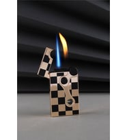 Silvio Monetti Çakmak Alevli Ve Güçlü Torch Bir Arada İki Özellikli Sarı Damalı Gazlı Çakmak CAKSM072T