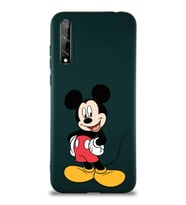 Huawei Y8P Soft Premier Kapak Mickey Mouse-E Tasarımlı Silikon Kılıf - Yeşil (Şeffaf)