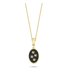 Mineli Pati Altın Kaplama Kolye RZ26 (Gold)