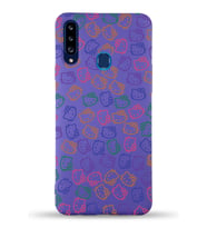 Samsung Galaxy A20s Uyumlu Lansman Kılıf Hello Kitty Tasarımlı İçi Kadife Kapak-Mor (Şeffaf)