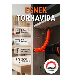 DMAX 12 Parça Esnek Bits Tornavida Seti – 300 mm Manyetik Adaptörlü